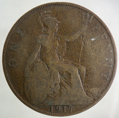 1917 George V One Penny Coin | Collectable Grade