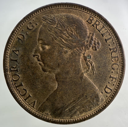 1892 Victoria One Penny Coin | Very High Grade