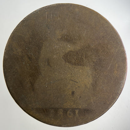 1861 Victoria One Penny Coin | Fair Grade