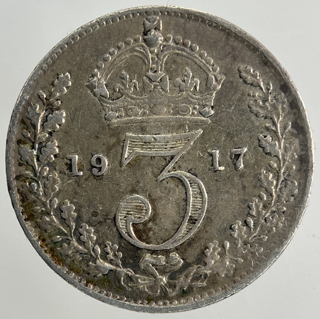 1917 George V Threepence Silver Coin | Fine Collectable Grade