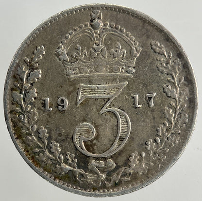 1917 George V Threepence Silver Coin | Fine Collectable Grade