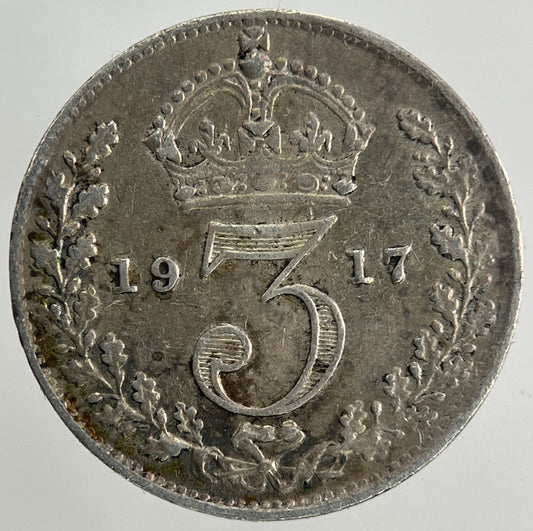 1917 George V Threepence Silver Coin | Fine Collectable Grade