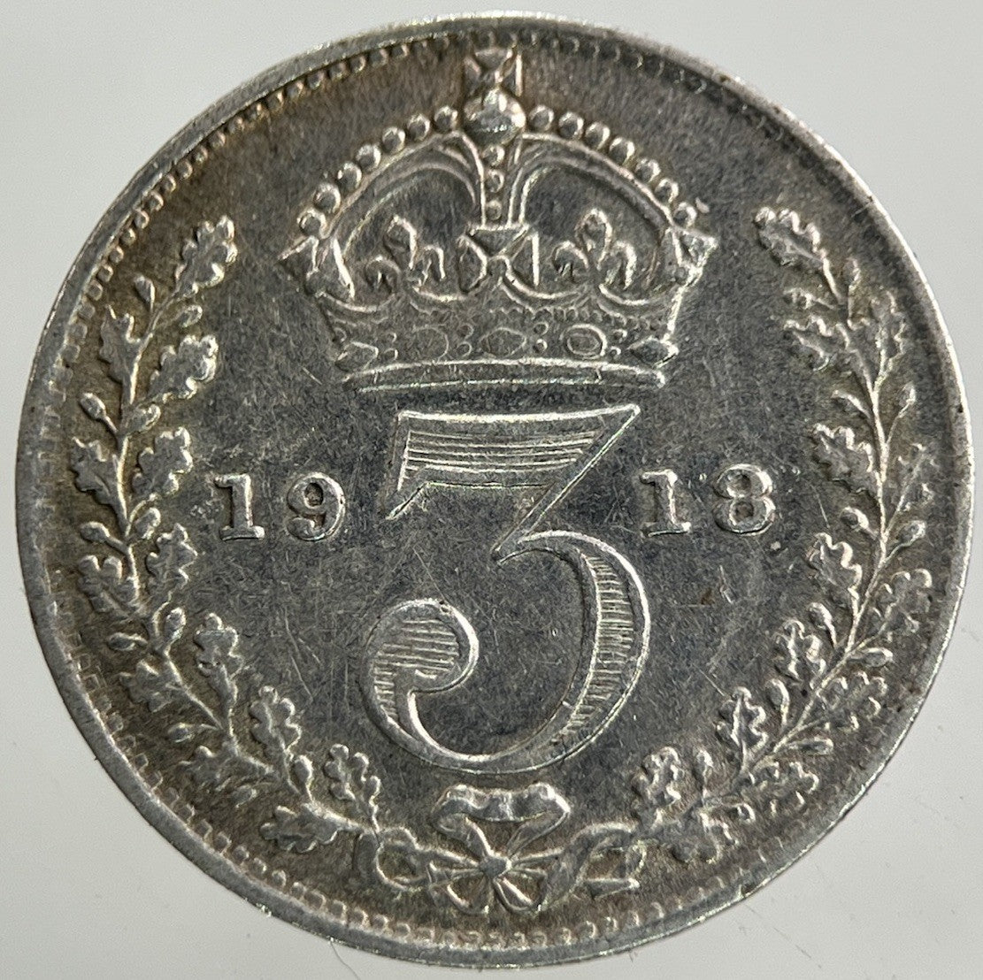 1918 George V Threepence Silver Coin | Fine Collectable Grade