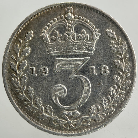 1918 George V Threepence Silver Coin | Fine Collectable Grade