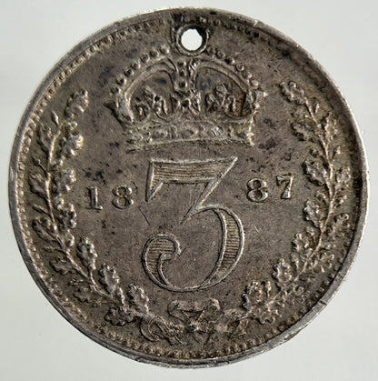 1887 Victoria Threepence Silver Coin | Very High Grade
