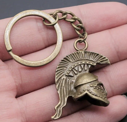 Mini Bronze Coloured Spartan Helmet Warrior Keyring Premium Keychain Gift UK