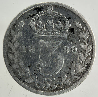 1899 Victoria Threepence Silver Coin | Collectable Grade