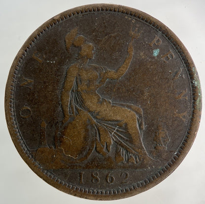 1862 Victoria One Penny Coin | Collectable Grade