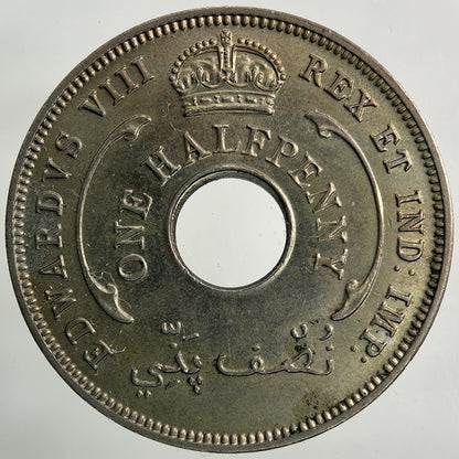 1936 West Africa Half - Penny Coin | Very Fine Grade