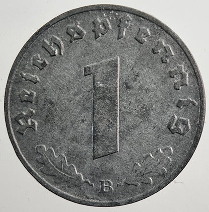 1942 - B Germany Nazi 1 Pfennig Coin | Very High Grade | a3910
