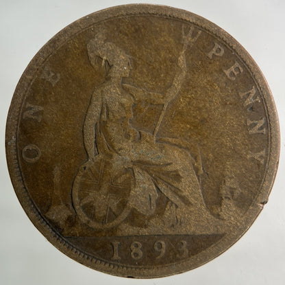 1893 Victoria One Penny Coin | Collectable Grade