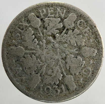 1931 George V Sixpence Silver Coin | Fair Grade