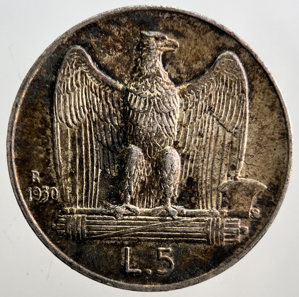 1930 - R Italy 5 Lira Silver Coin | Very High Grade