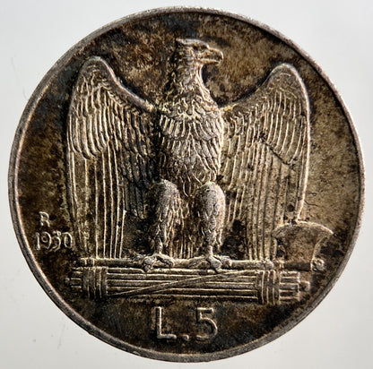1930 - R Italy 5 Lira Silver Coin | Very High Grade