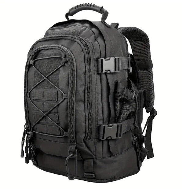 Black Large Capacity Backpack, 40L - 60L Sports Bag Outdoor Camping Hiking Travel