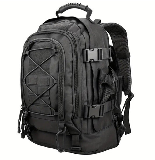 Black Large Capacity Backpack, 40L - 60L Sports Bag Outdoor Camping Hiking Travel