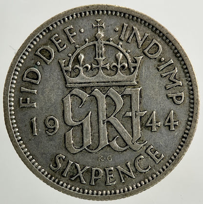 1944 George VI Sixpence Silver Coin | Collectable Grade