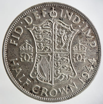 1944 George VI Half - Crown Silver Coin | Fine Collectable Grade | a6973