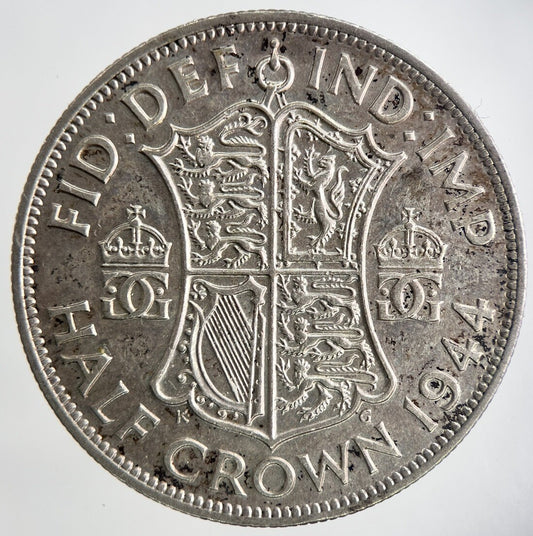 1944 George VI Half - Crown Silver Coin | Fine Collectable Grade | a6973