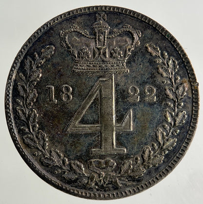 1822 George IV Maundy Four - Pence Silver Coin | Very High Grade