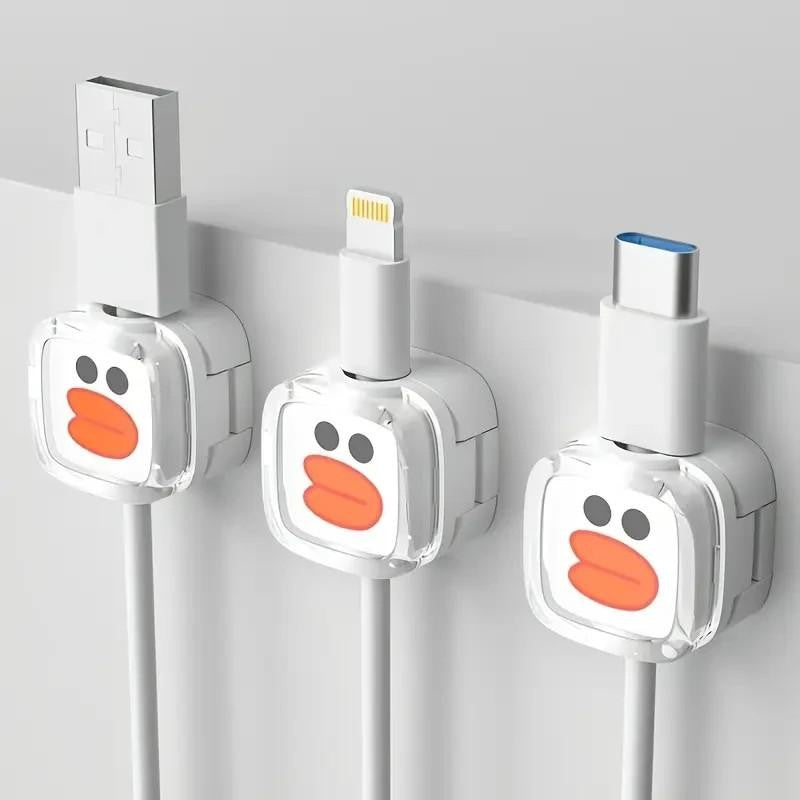 2 x Duck Magnetic Charger Cable Holders Phone Tablet iPad iPhone Samsung - UK