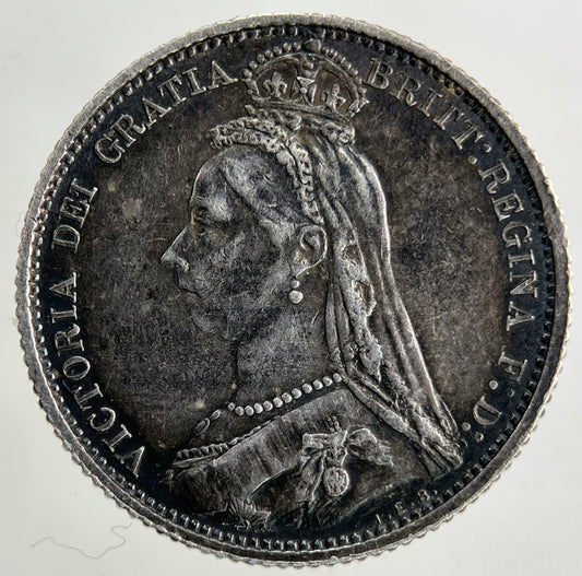 1887 Victoria Sixpence Silver Coin | Very High Grade