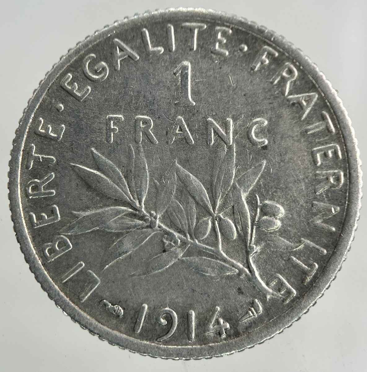 1914 France 1 Franc Silver Coin | Fine Collectable Grade