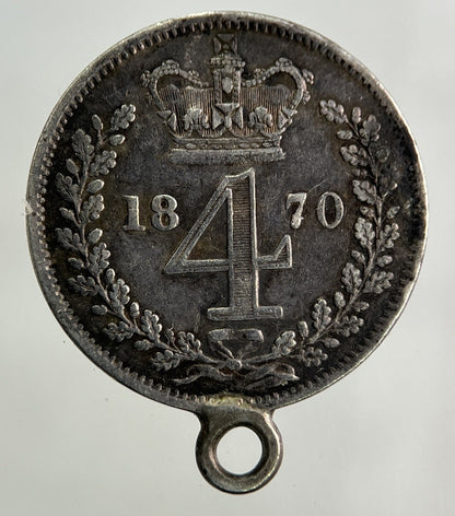 1870 Victoria Maundy Four - Pence Silver Coin | Fine Collectable Grade