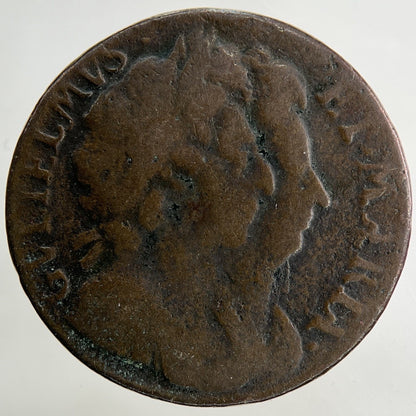 1694 William III 3rd & Mary Farthing Coin | Fine Collectable Grade