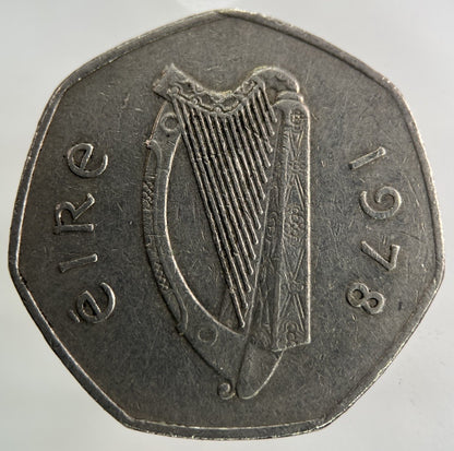1978 Irish Ireland 50p Fifty Pence Coin | Fine Collectable Grade