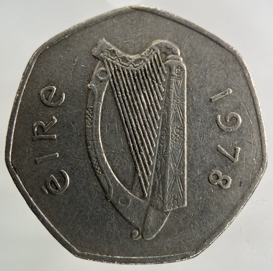 1978 Irish Ireland 50p Fifty Pence Coin | Fine Collectable Grade