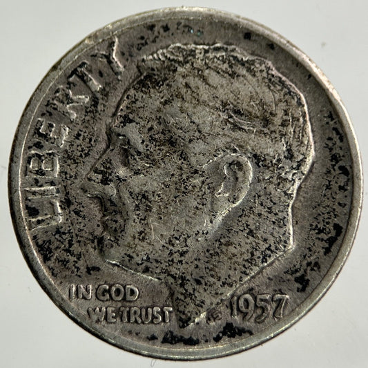 1957 US USA Roosevelt Dime Silver Coin | Collectable Grade