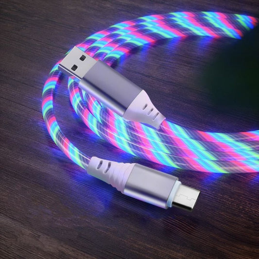 Micro - USB Multi - Coloured Flowing LED USB Cable Charging Charger