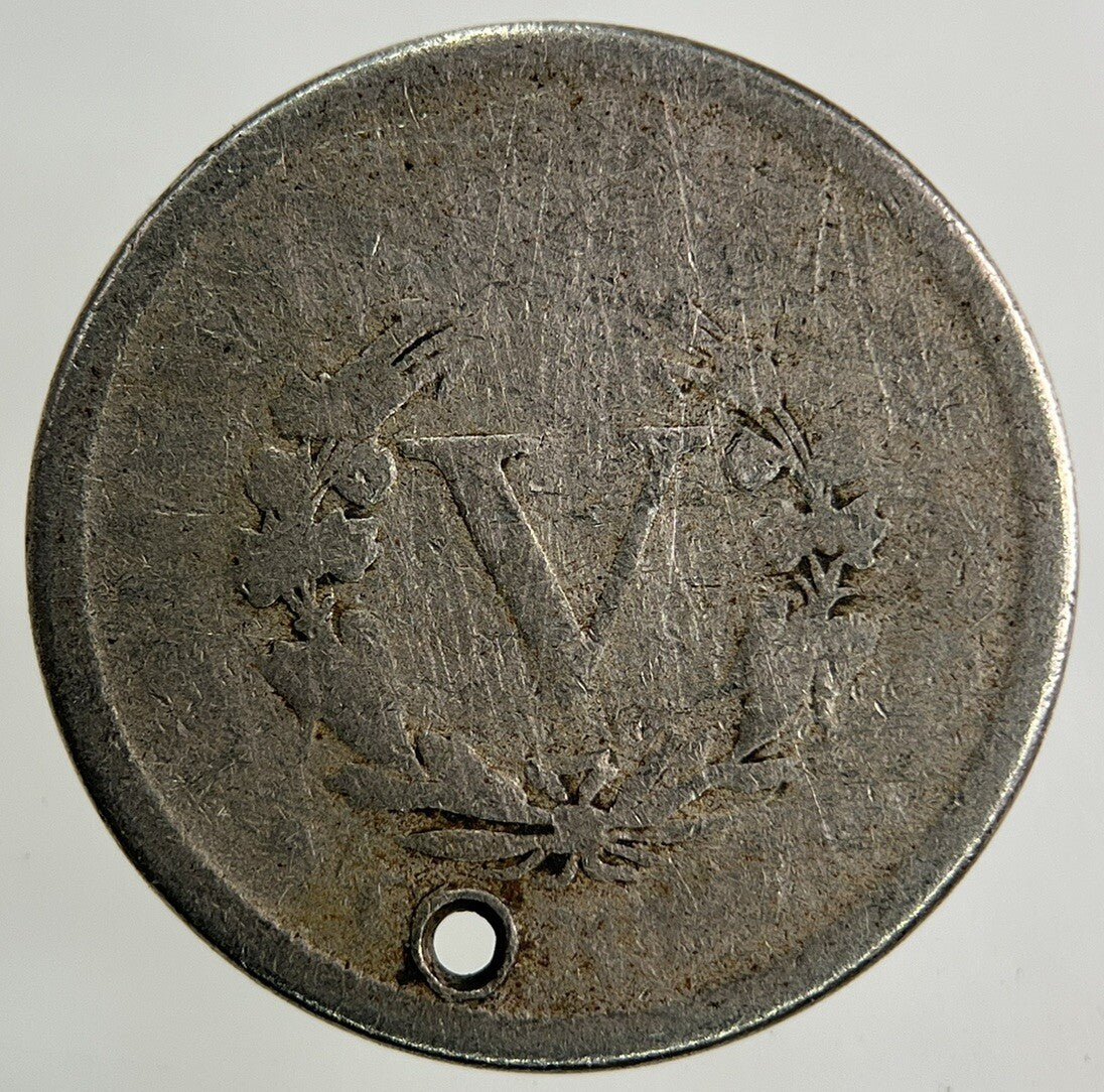 1889 US USA 5 Cents Nickel Coin | Fair Grade