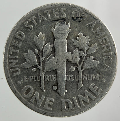 1952 - D US USA Roosevelt Dime Silver Coin | Collectable Grade