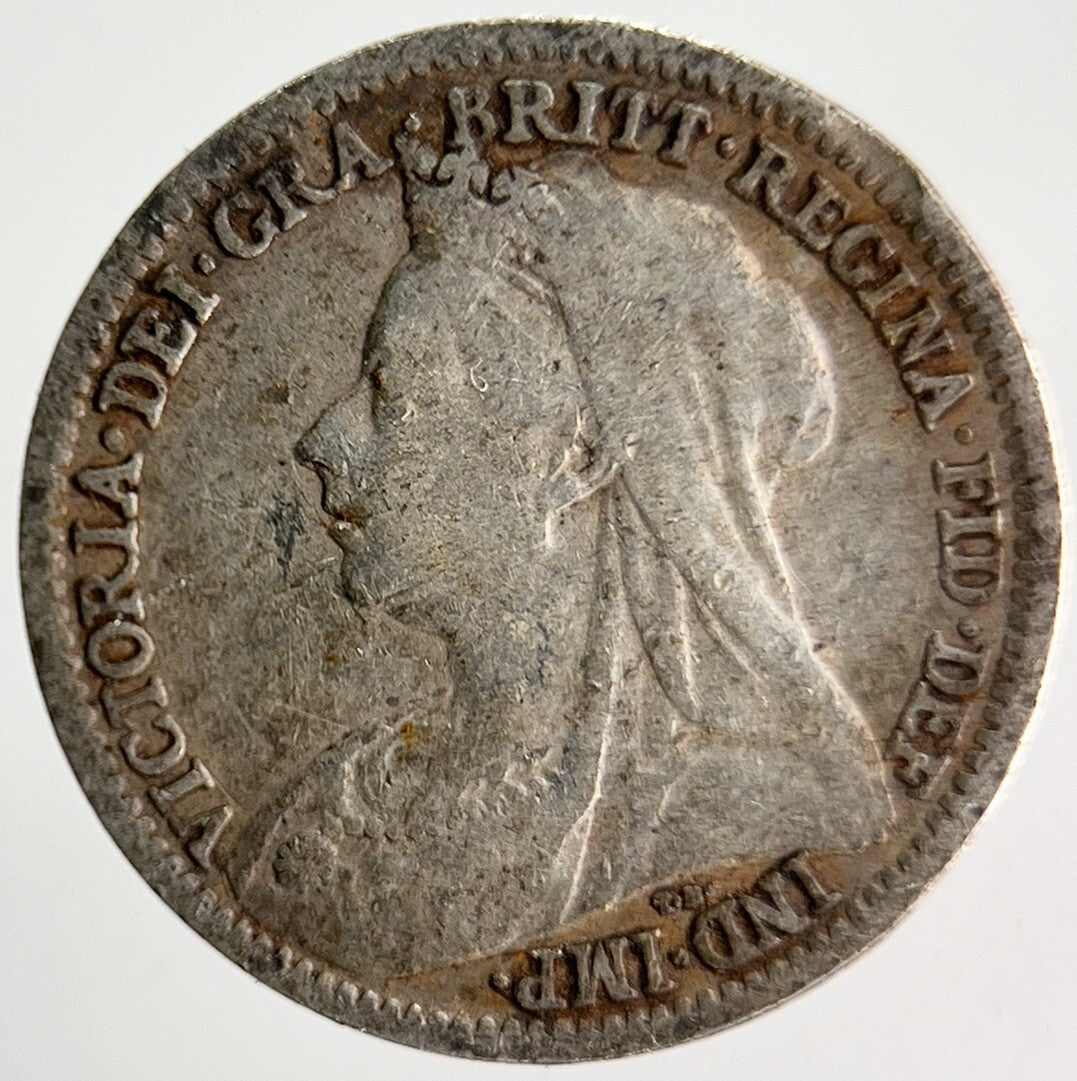 1898 Veiled Head Victoria Threepence Silver Coin | Collectable Grade | a4005