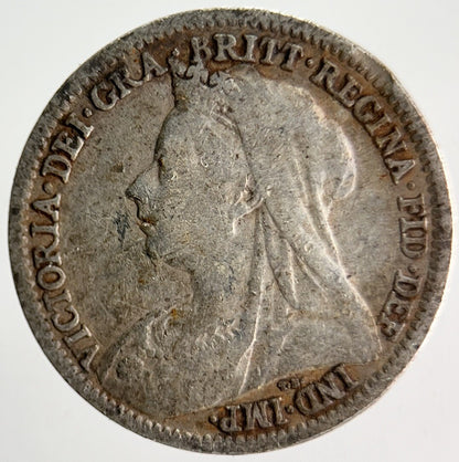 1898 Veiled Head Victoria Threepence Silver Coin | Collectable Grade | a4005