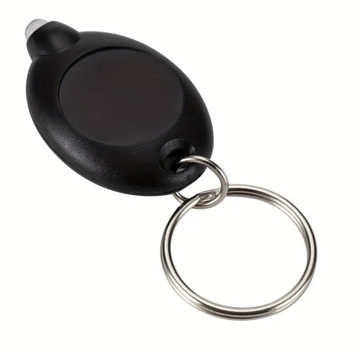 Mini Black LED Torch Flash - Light Lightweight Keyring Premium Keychain Gift UK