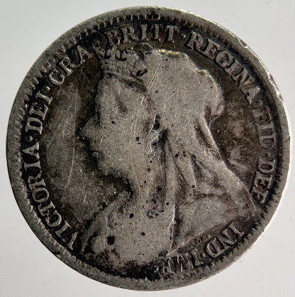 1897 Veiled Head Victoria Threepence Silver Coin | Collectable Grade | a4017