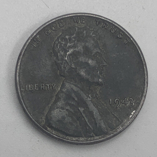 1943 US USA Lincoln Wheat One Cent | American Steel Coin | Fine Grade | a521