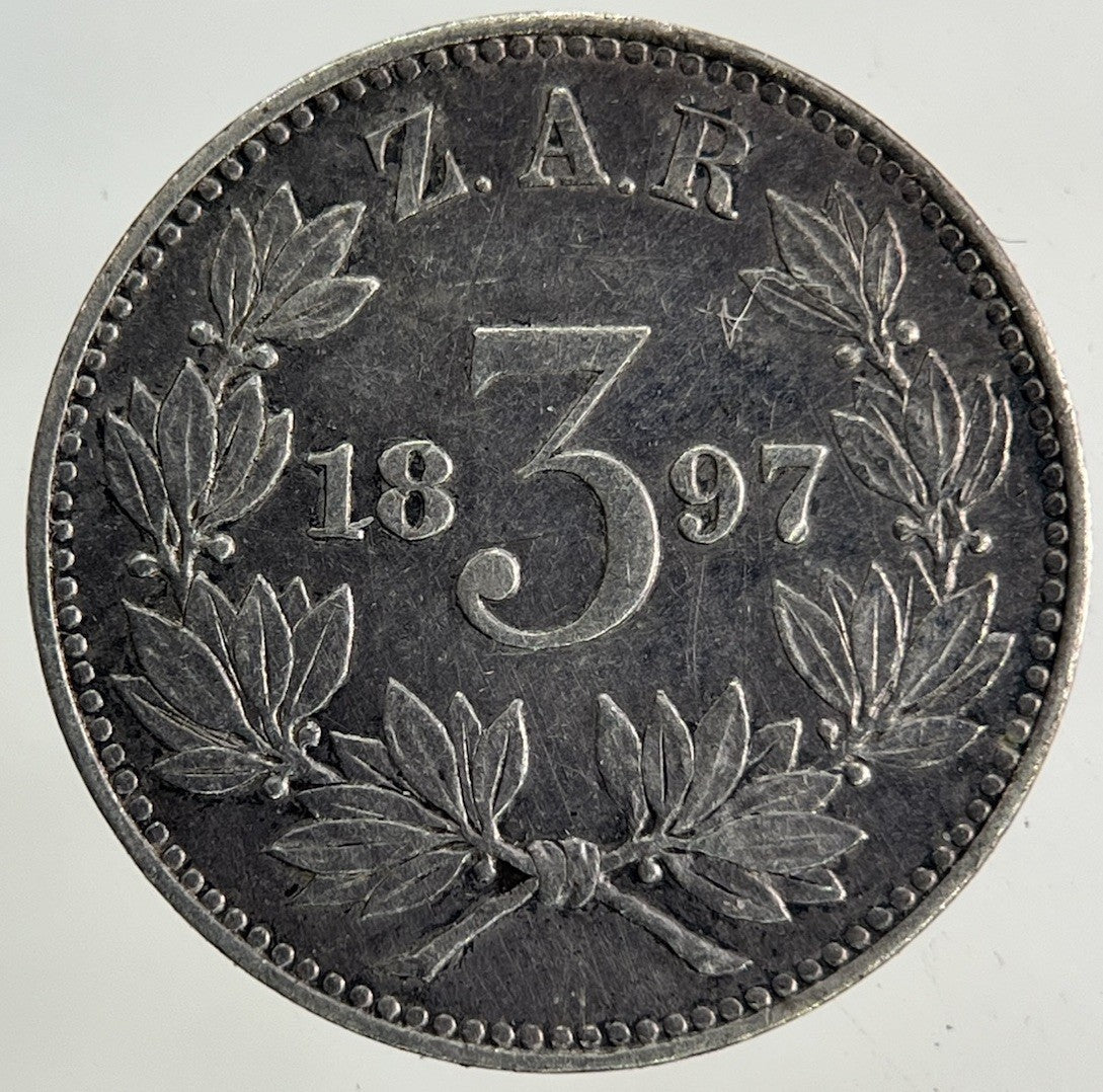 1897 South Africa Threepence Silver Coin | Fine Collectable Grade