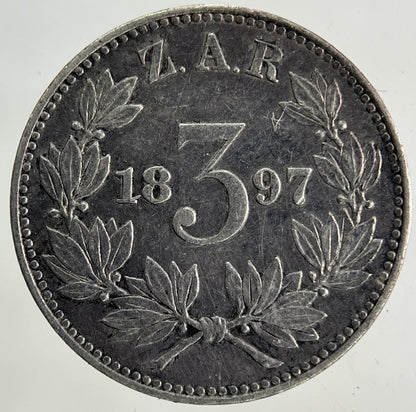 1897 South Africa Threepence Silver Coin | Fine Collectable Grade