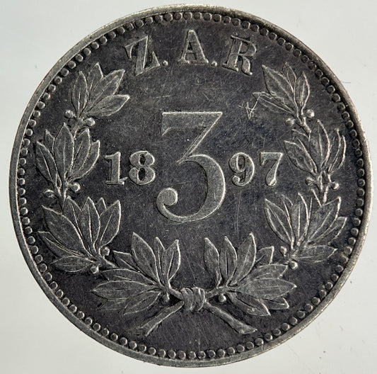 1897 South Africa Threepence Silver Coin | Fine Collectable Grade