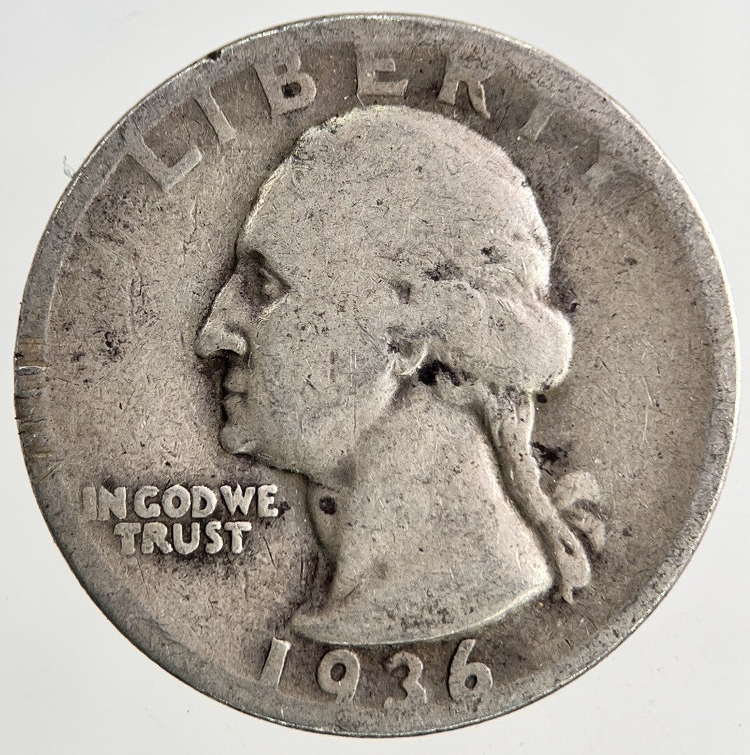 1936 US USA Quarter Dollar Silver Coin | Collectable Grade