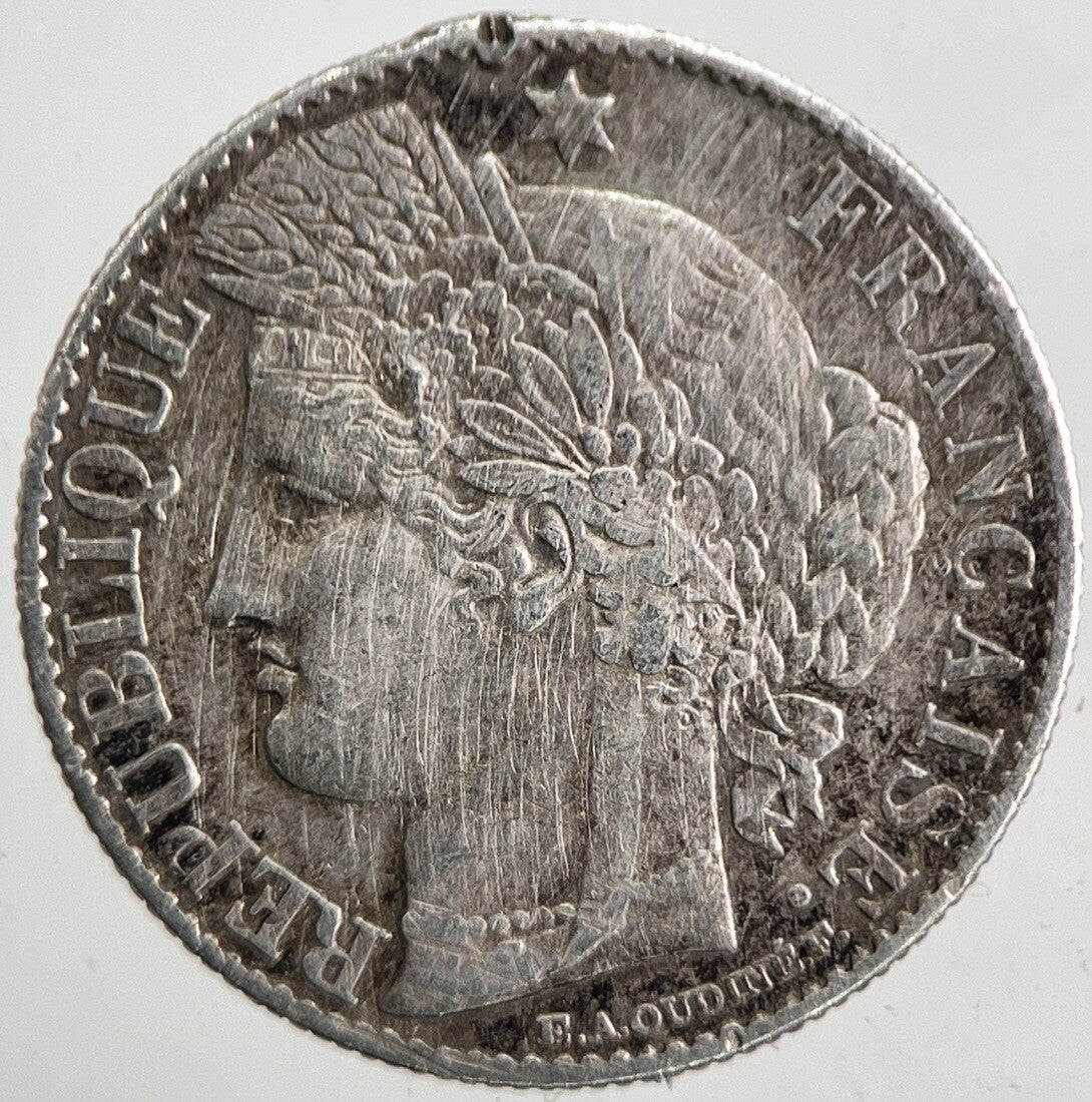 1891 France 50 Centimes Silver Coin | Fine Collectable Grade