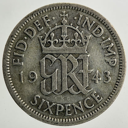 1943 George VI Sixpence Silver Coin | Collectable Grade