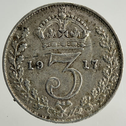 1917 George V Threepence Silver Coin | Fine Collectable Grade