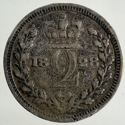 1828 George IV Maundy Two - Pence Silver Coin | Fine Collectable Grade