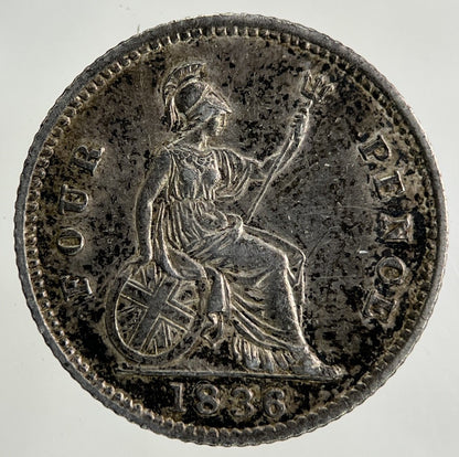 1836 William IV Groat Four - Pence Silver Coin | Very High Grade