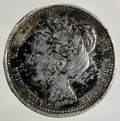 1901 Netherlands 25 Cents Silver Coin | Fine Collectable Grade